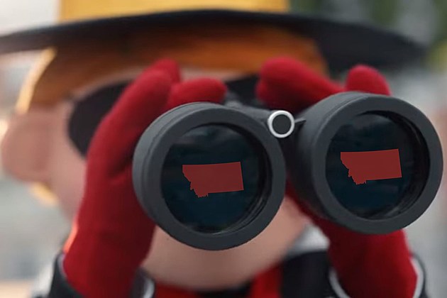 The Hamburglar peers through binoculars at Montana