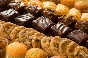Selection of baked goods.cookies, brownies, muffins etc.